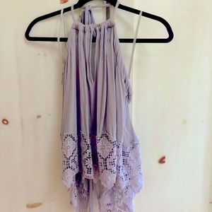 Free People tie open back halter top